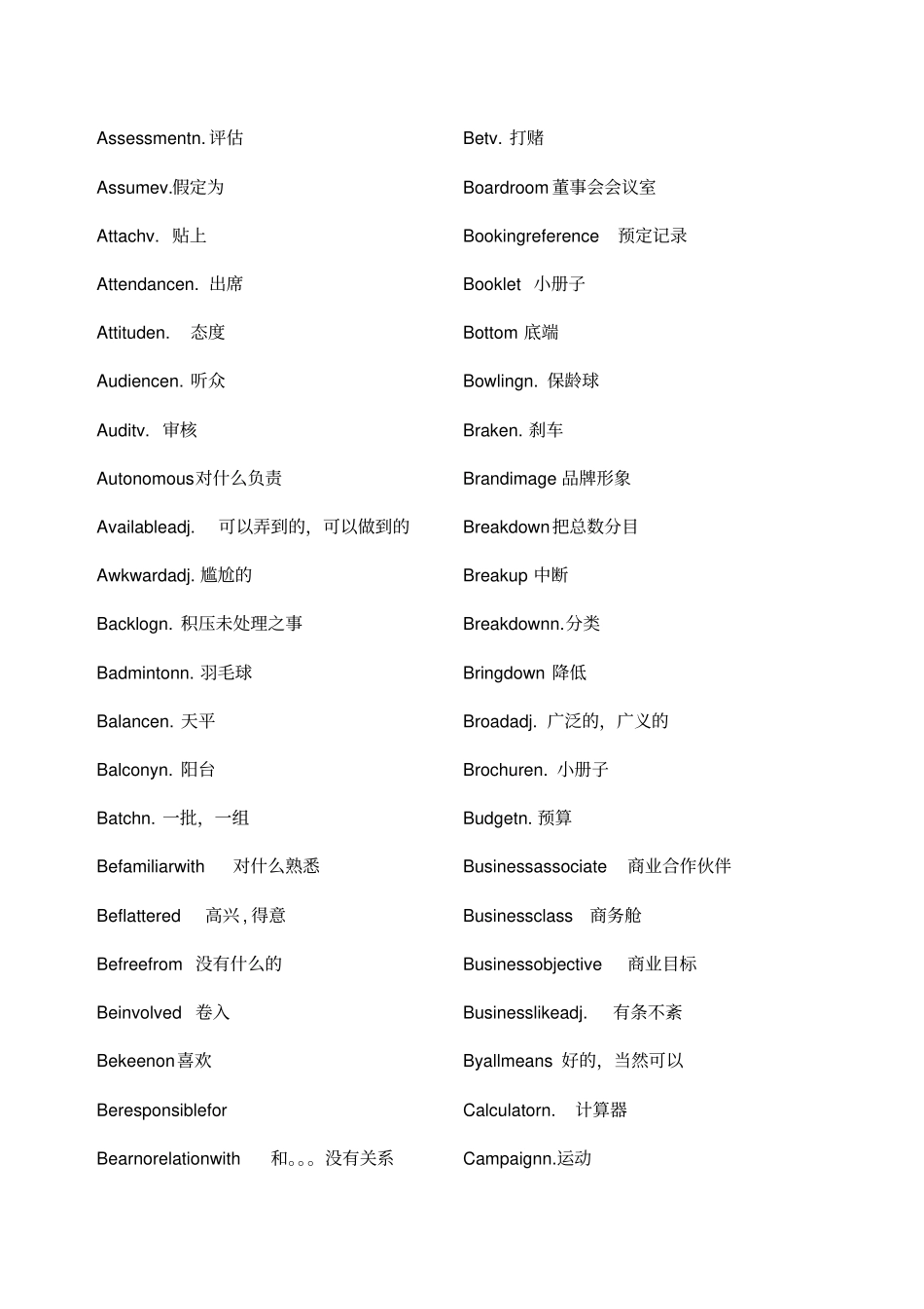 商务英语常用单词_第2页