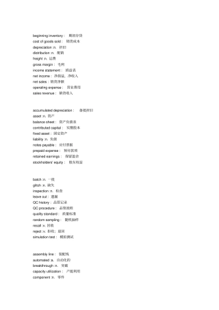 商务英语词汇分类