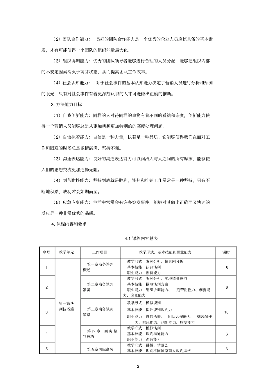 商务谈判与推销技巧课程标准x_第3页