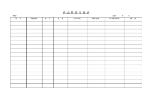 商品销售月报表模板
