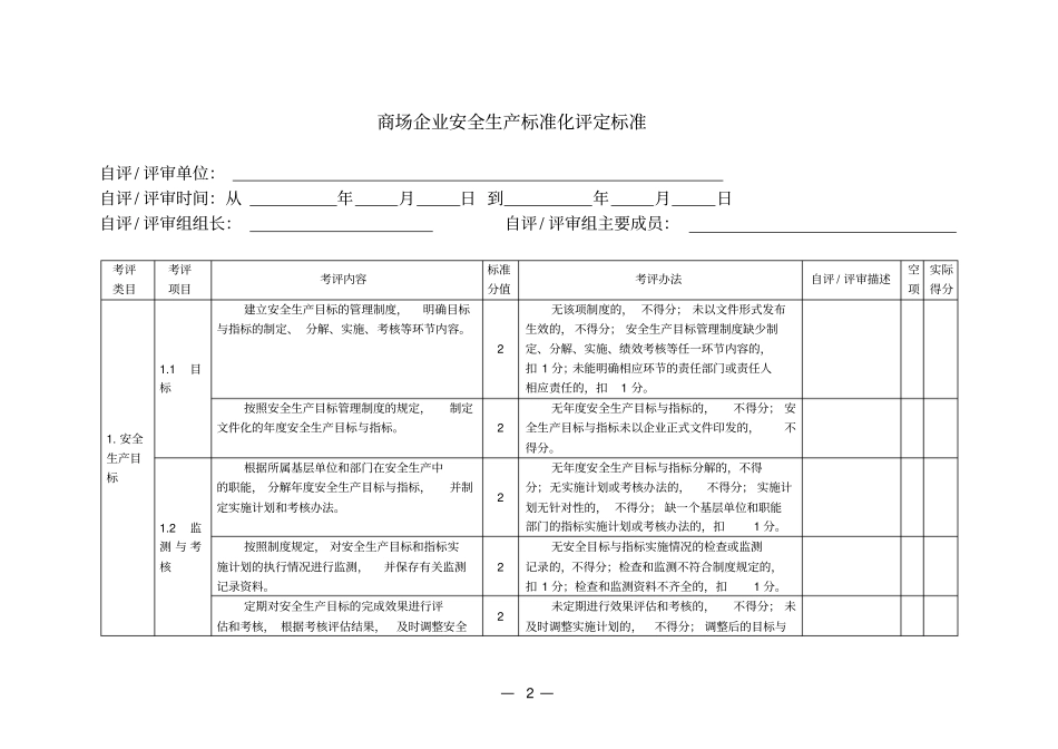 商场企业安全生产标准化评定标准_第2页