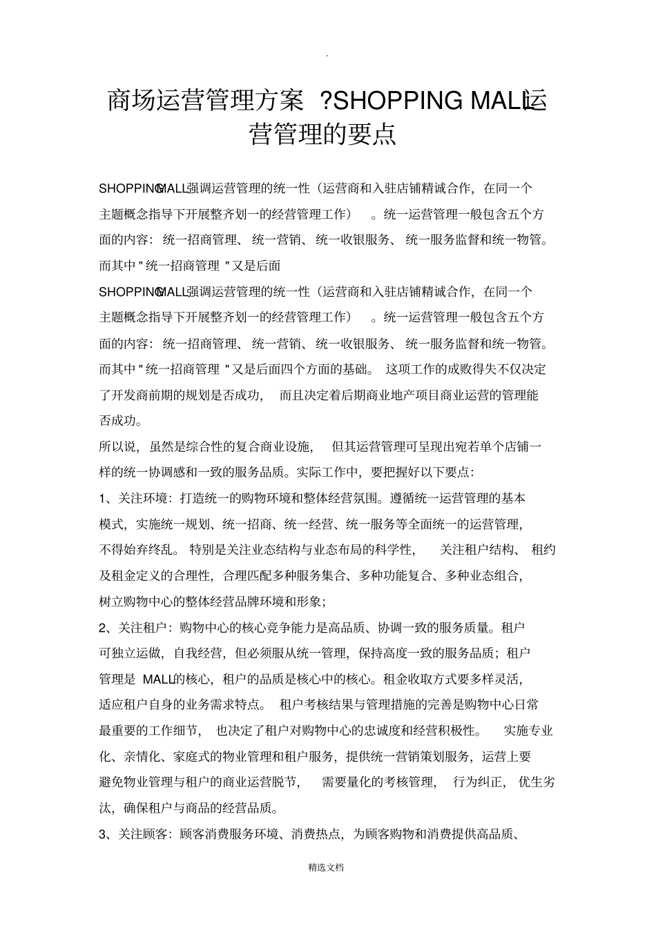 商场运营管理方案_第1页