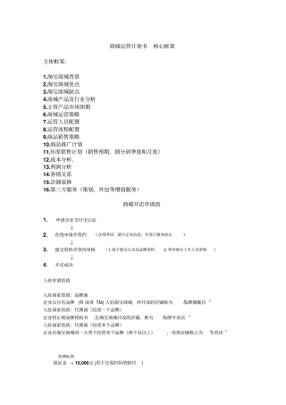 商城运营计划书及各项流程基本框架