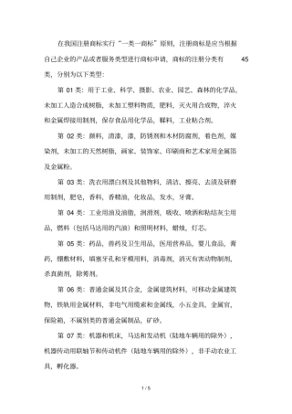 商标注册时可以选择的分类