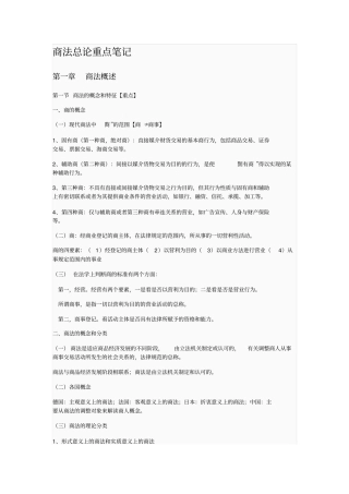 商法总论重点笔记
