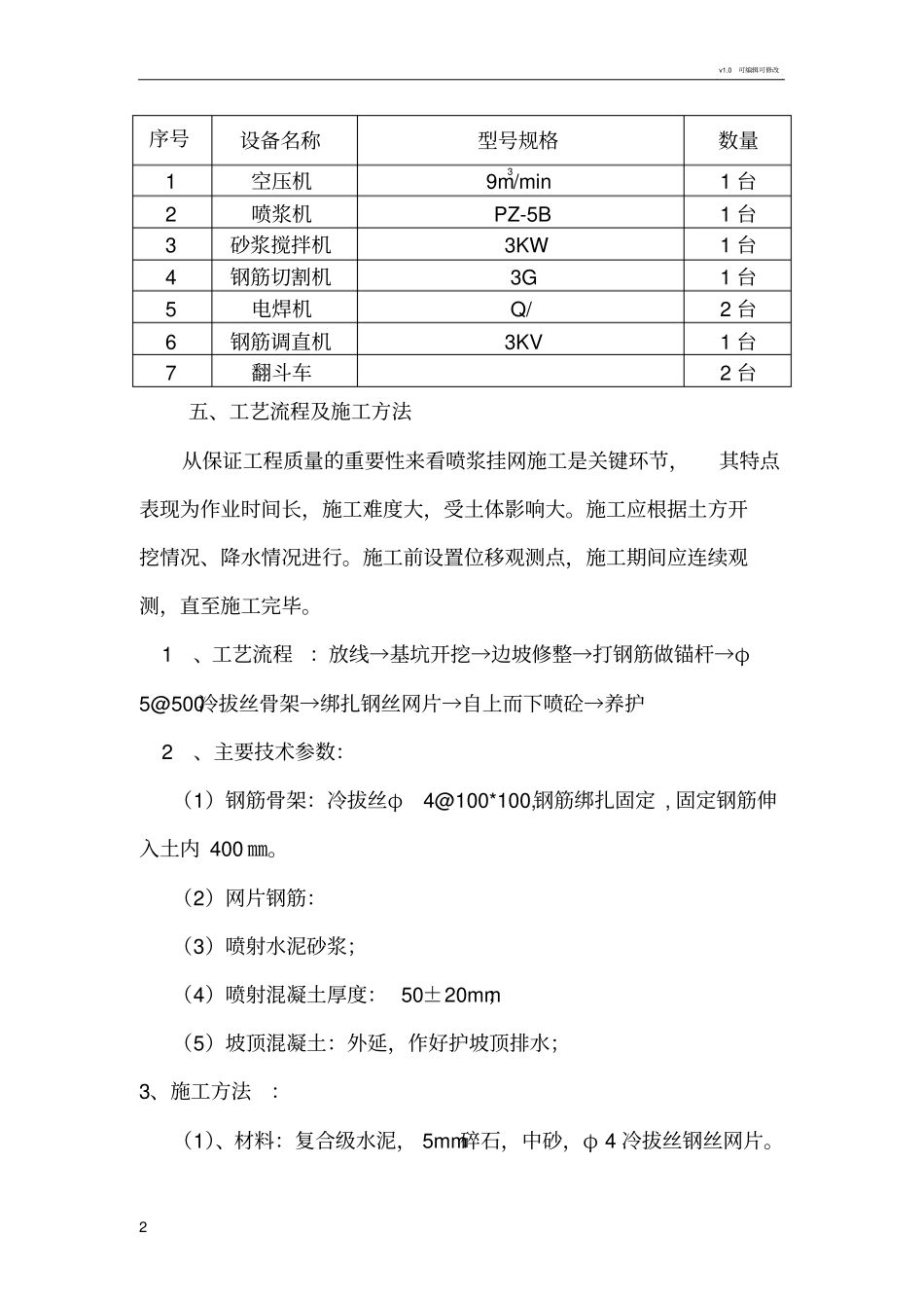 喷浆支护方案_第2页