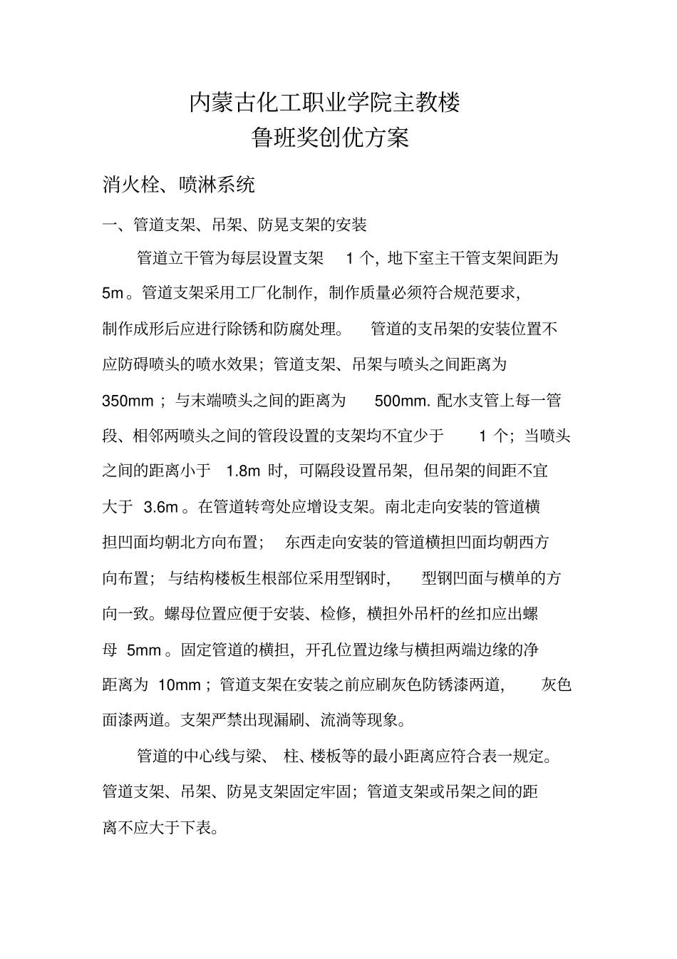 喷淋管道及支架_第1页