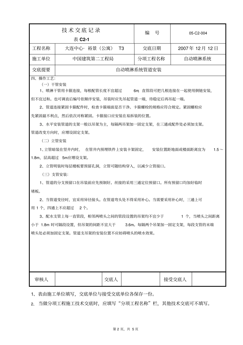 喷淋管道施工技术交底_第2页