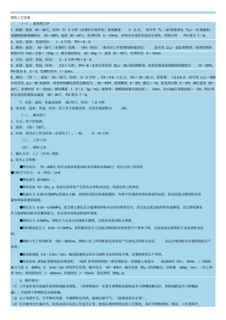 喷粉工艺参数