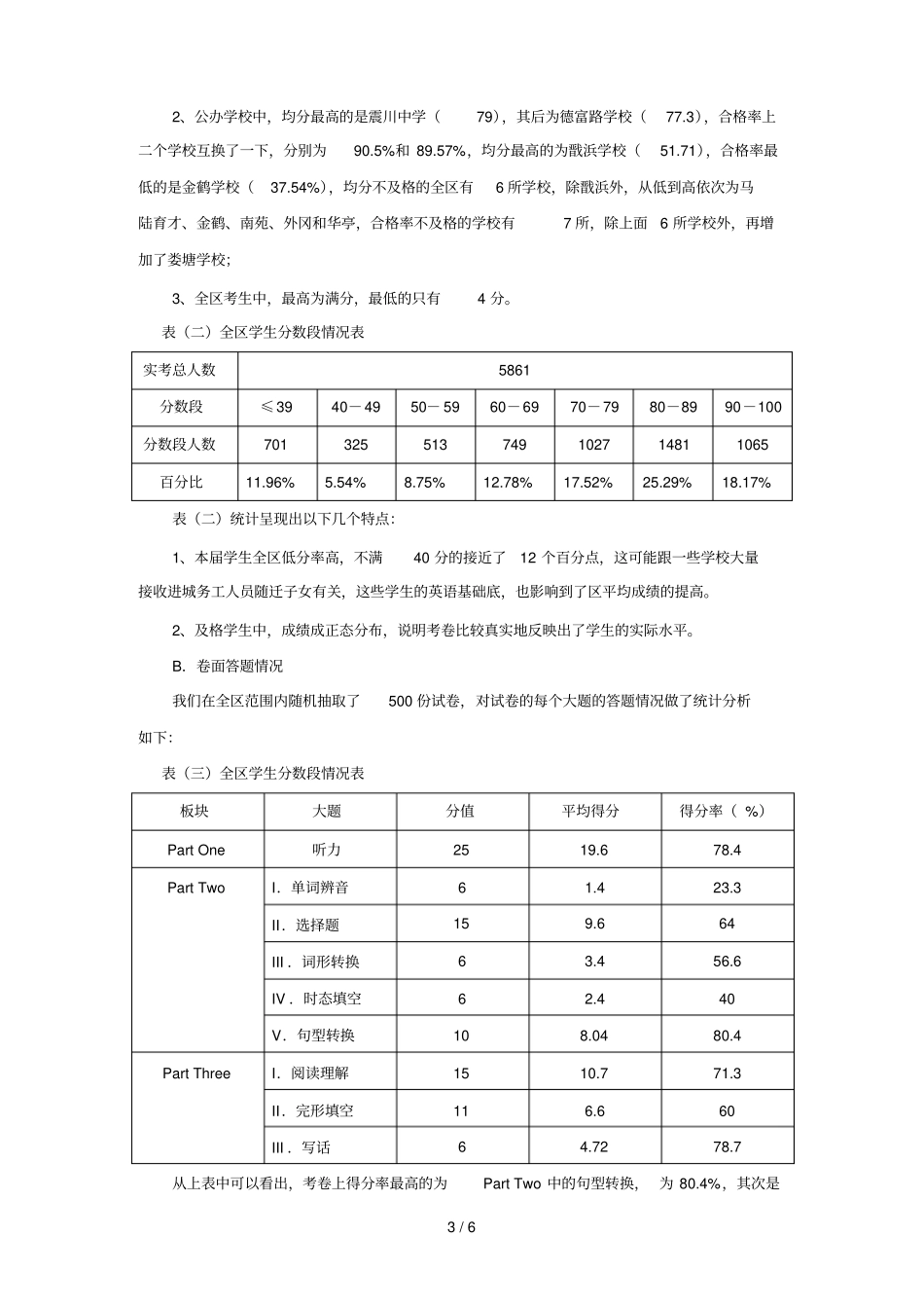 嘉定区级英语期末考试质量分析报告_第3页