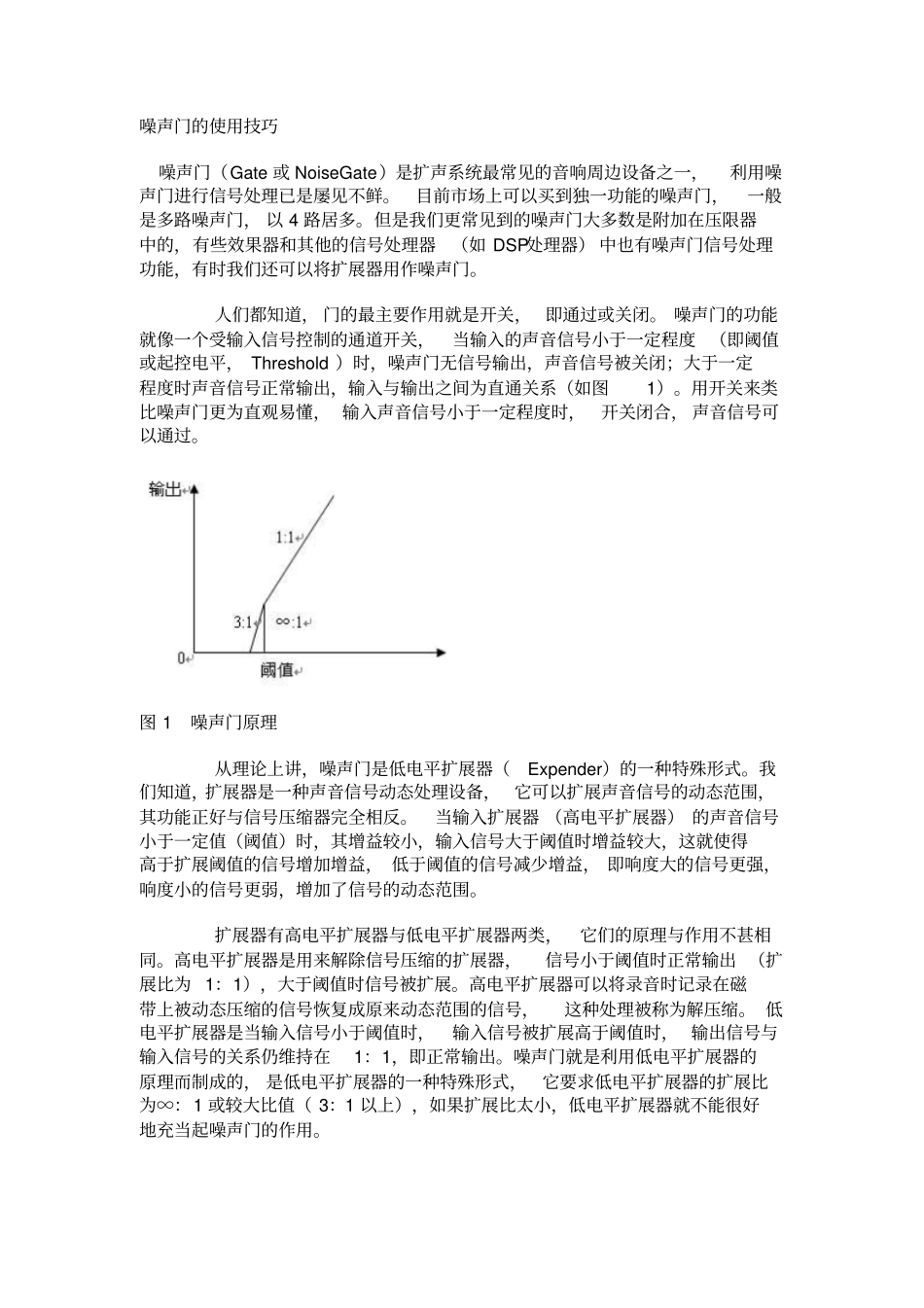 噪声门的使用技巧资料_第1页