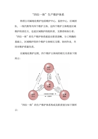 四位一体生产维护体系介绍剖析