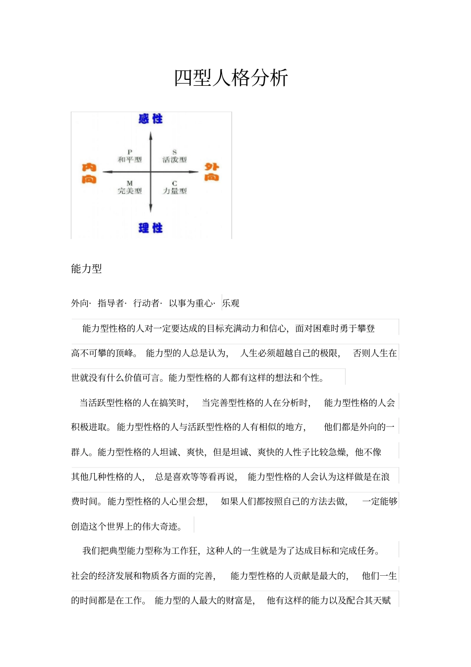 四型人格分析_第1页