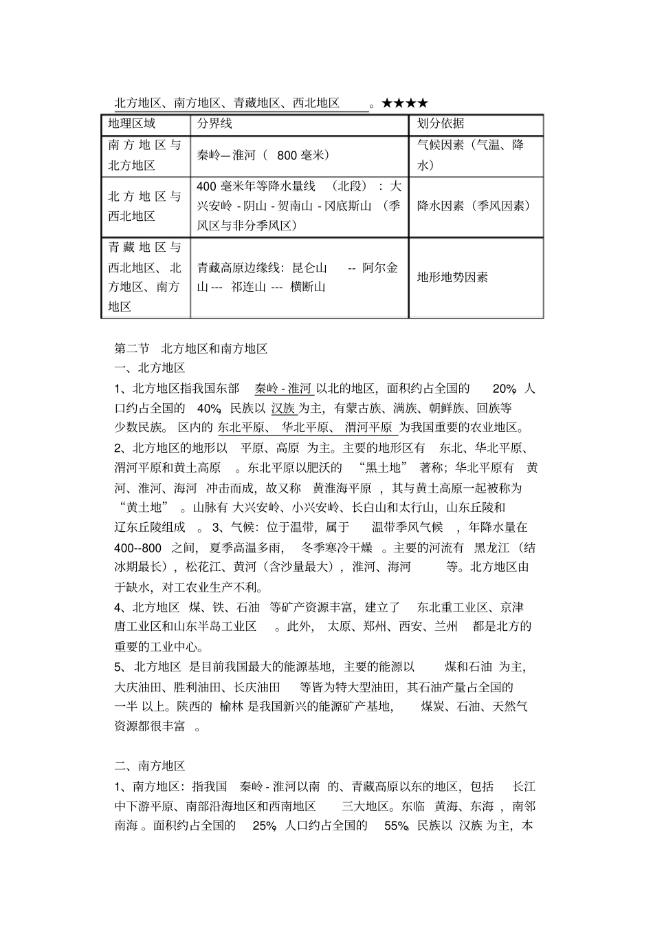 四大地理区知识域提纲_第2页