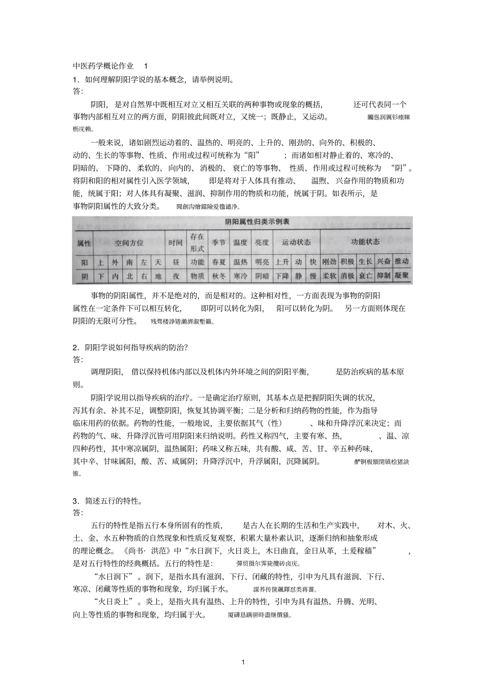 四套中医药学概论形成性考核作业参考附标准答案_第1页