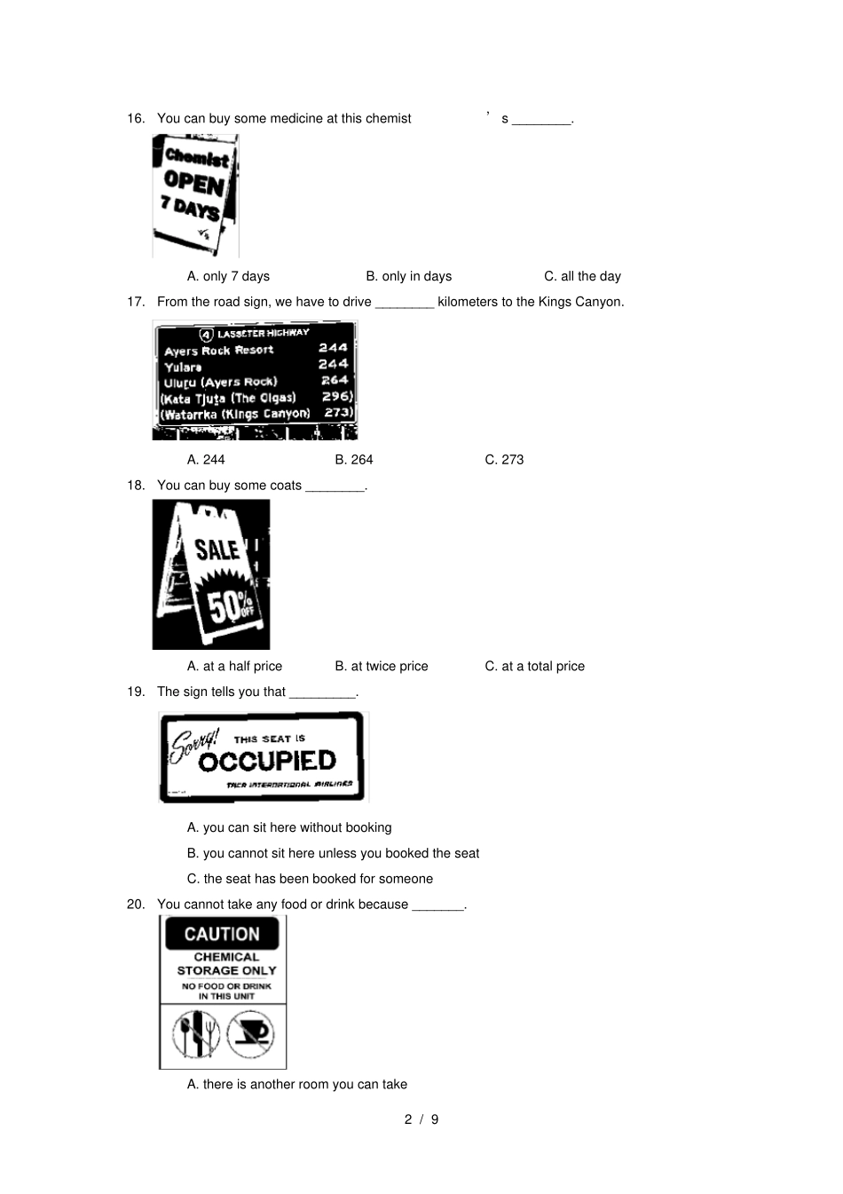 四川2015对口高职英语高考模拟试题_第2页