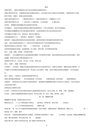 四川农业大学动物生理学复习资料全讲解
