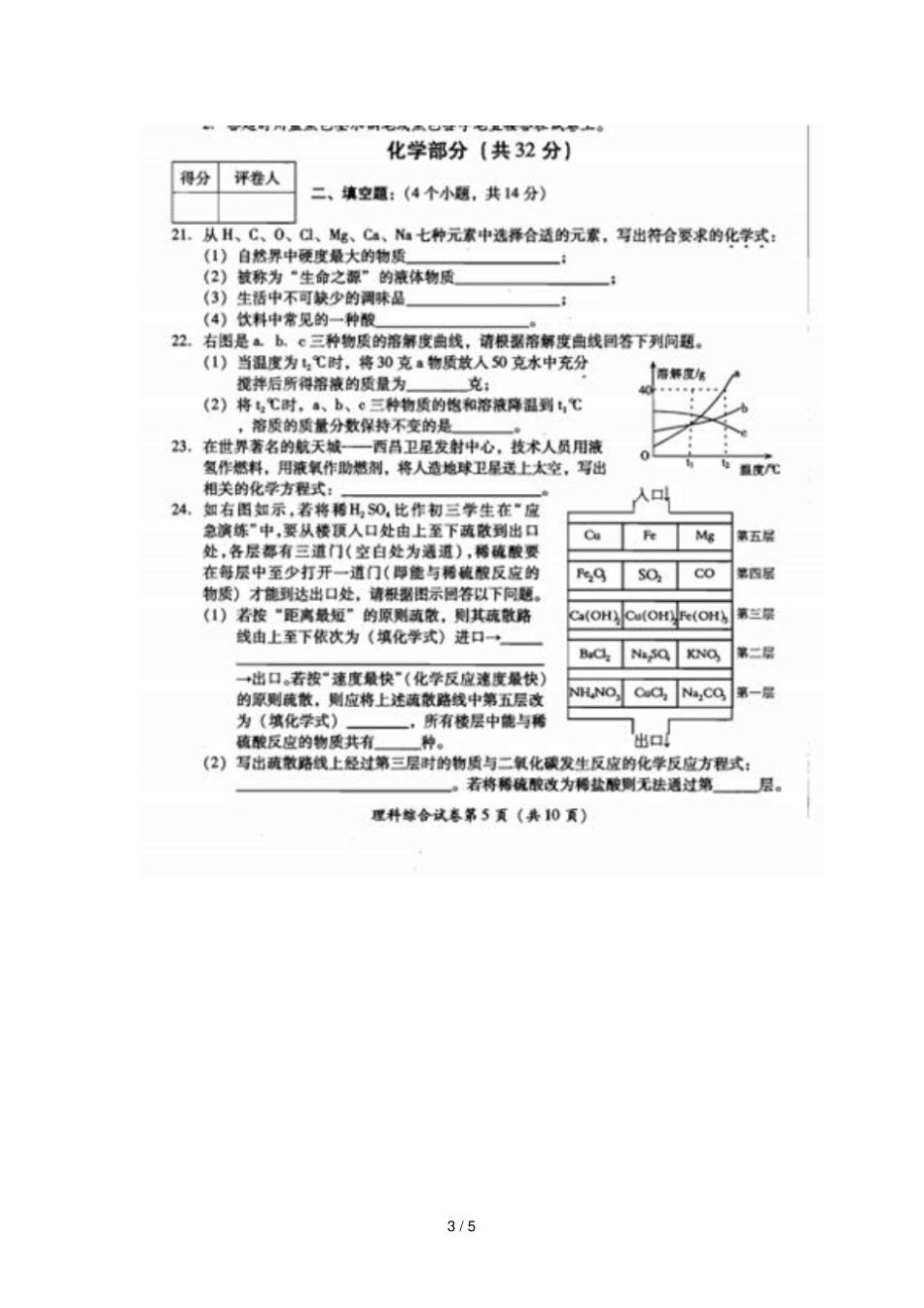 四川凉山州中考化学试题_第3页