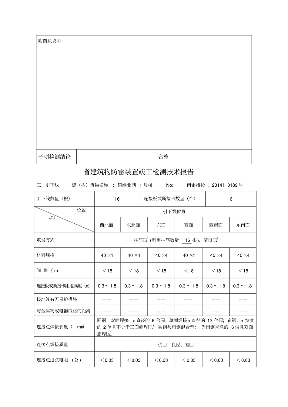 四川建筑物防雷装置竣工检测技术报告2014年修订后编制样本_第3页