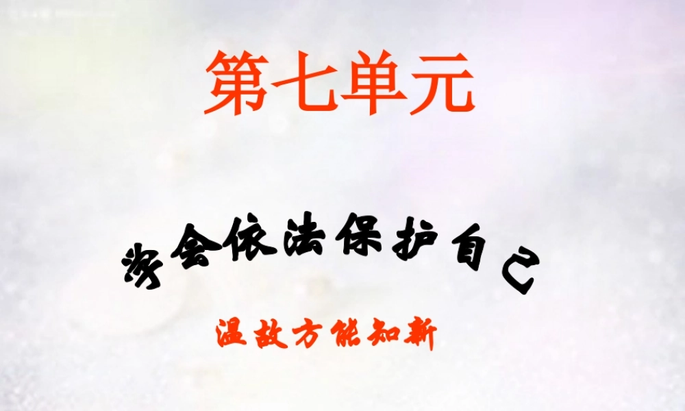 中学七年级政治下册 第七单元 学会依法保护自己复习课件 鲁教版 课件
