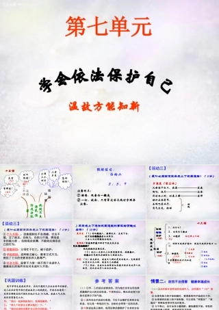 中学七年级政治下册 第七单元 学会依法保护自己复习课件 鲁教版 课件