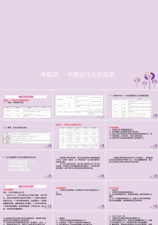 中考历史复习 题型突破 专题四 中国近代化的探索课件