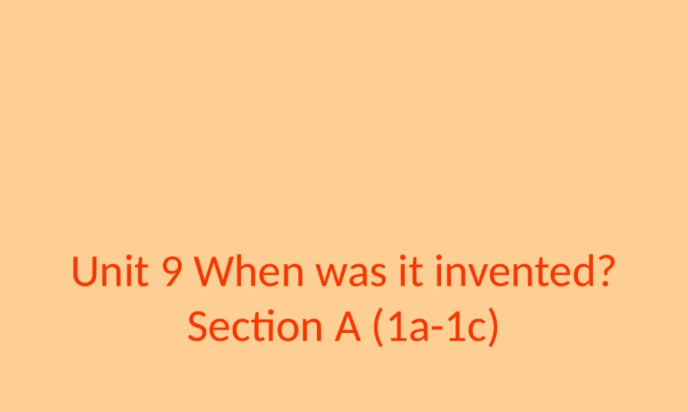 九年级英语 Unit 9 Section A第一课时课件 人教新目标版 课件