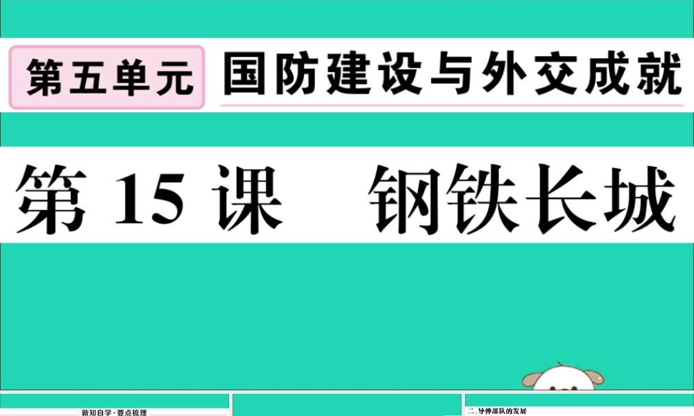 八年级历史下册 第五单元 国防建设与外交成就 第15课 钢铁长城习题课件 新人教版 课件