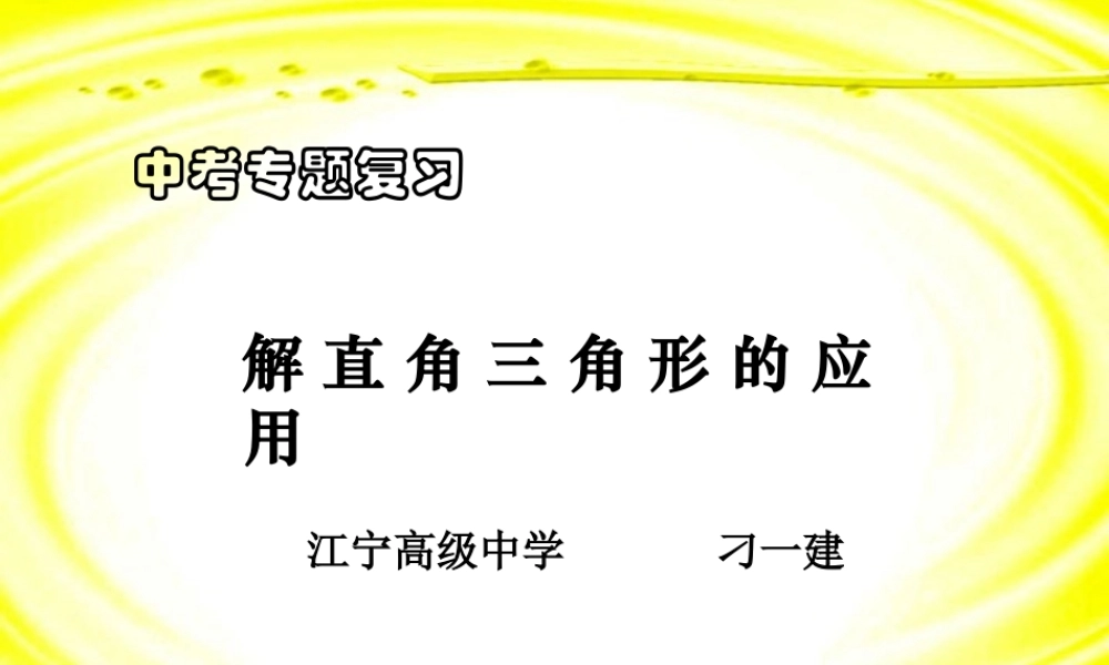 中考数学复习解直角三角形的应用 北师大版 试题