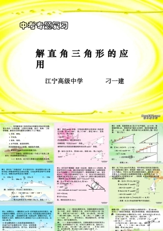中考数学复习解直角三角形的应用 北师大版 试题