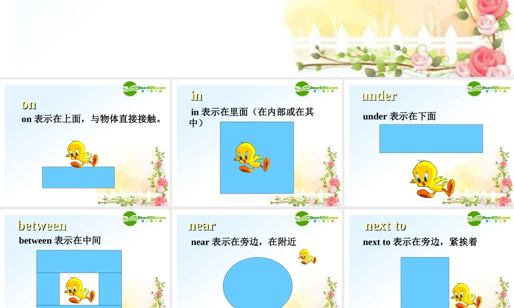 七年级英语上册 表示方位的介词辅导课件 人教新目标版 课件