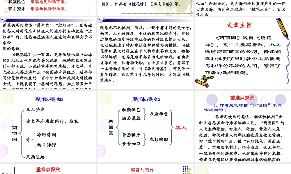 两面国 九年级语文两面国同步练习及课件   河大版
