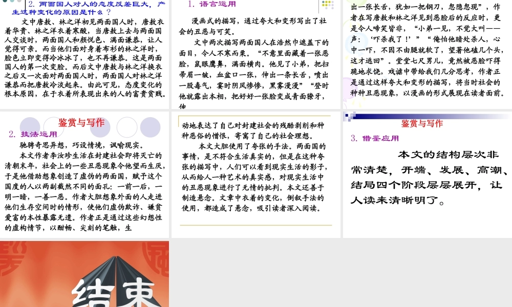 两面国 九年级语文两面国同步练习及课件   河大版