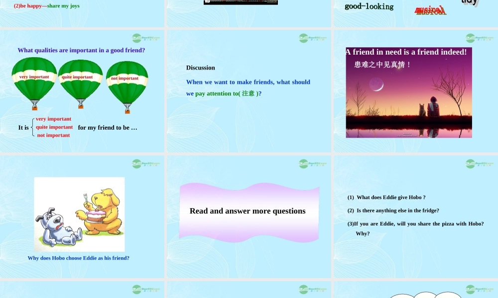 八年级英语上册(Unit 1 Friends)Comic strip & Welcome to the unit课件 牛津译林版 课件