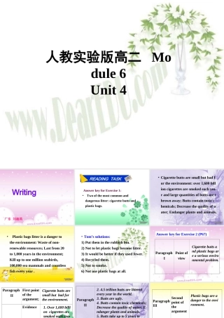 广东地区高二英语Module6 Unit4 Writing课件 人教实验版 课件
