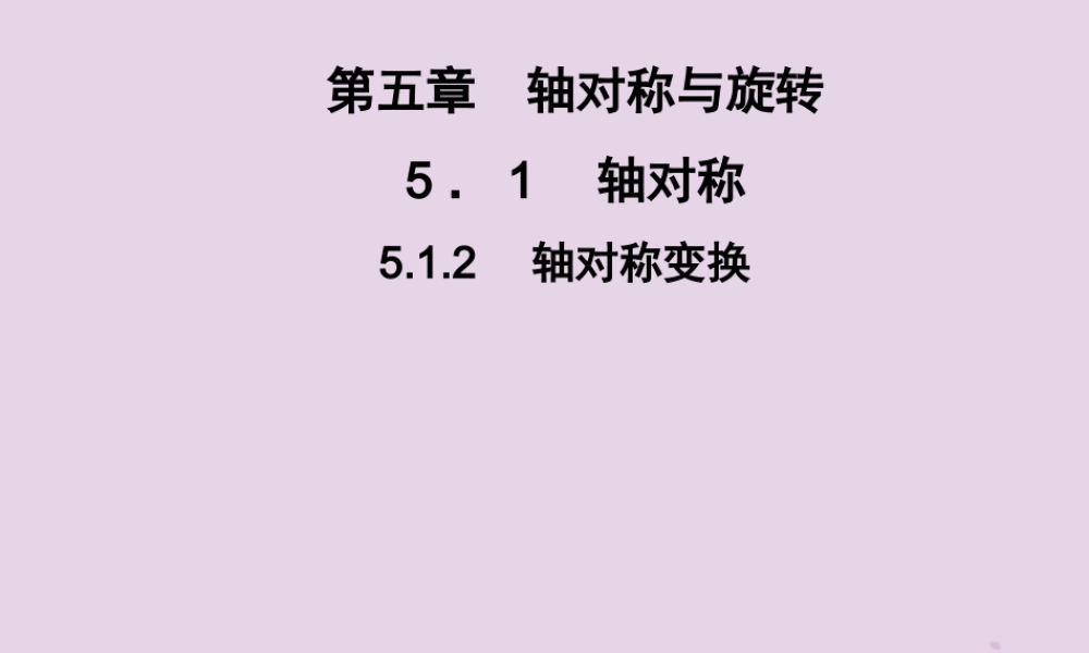 七年级数学下册 第5章(轴对称与旋转)5.1 轴对称 5.1.2 轴对称变换习题课件 (新版)湘教版 课件