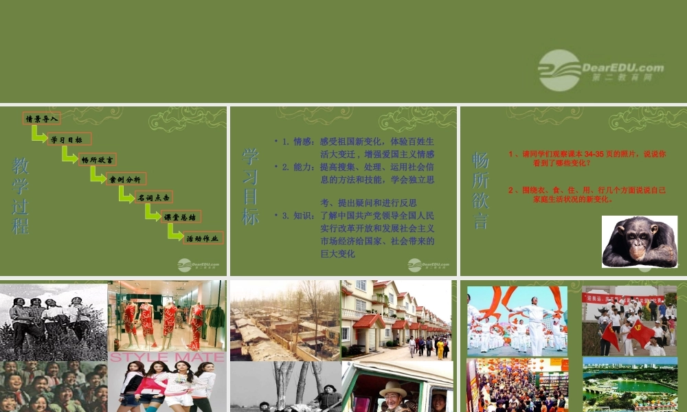 九年级政治全册 第一课第一框感受共和国的巨变课件 鲁教版 课件