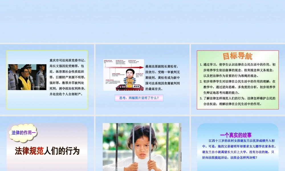 八年级政治上册 第7课第2框法律在公民生活中的作用课件 山东人民版 课件