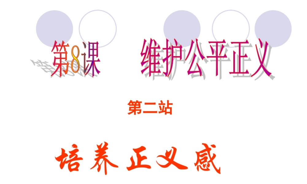 八年级政治下册 第8课(维护公平正义)第二站课件 北师大版  课件