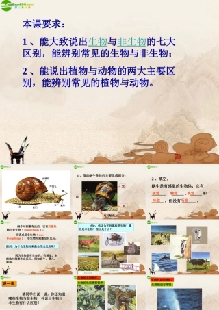 七年级科学上册 2.1生物与非生物课件 浙教版 课件