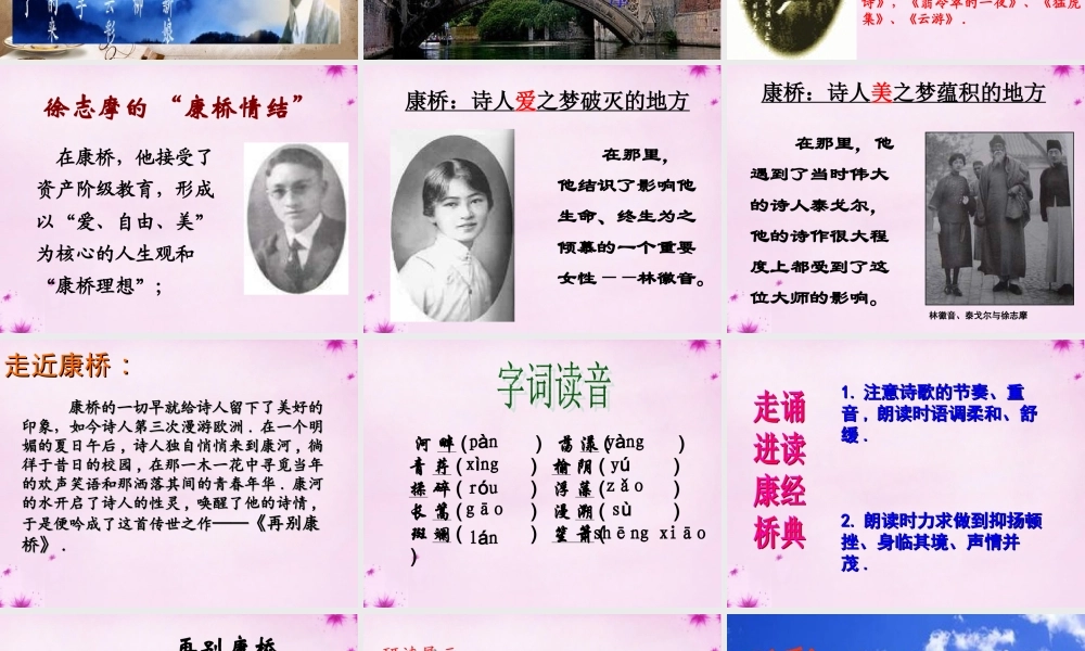 吉林省长春市八年级语文上册 第3课 再别康桥课件1 长春版 课件