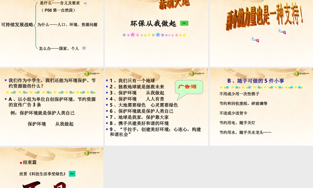 九年级政治全册 第四课 第三框实施可持续发展战略课件 新人教版 课件