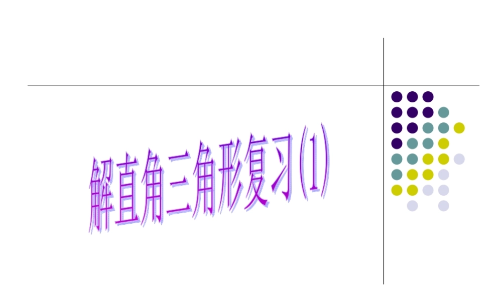 九年级数学第一章 解直角三角形复习1 ppt 课件