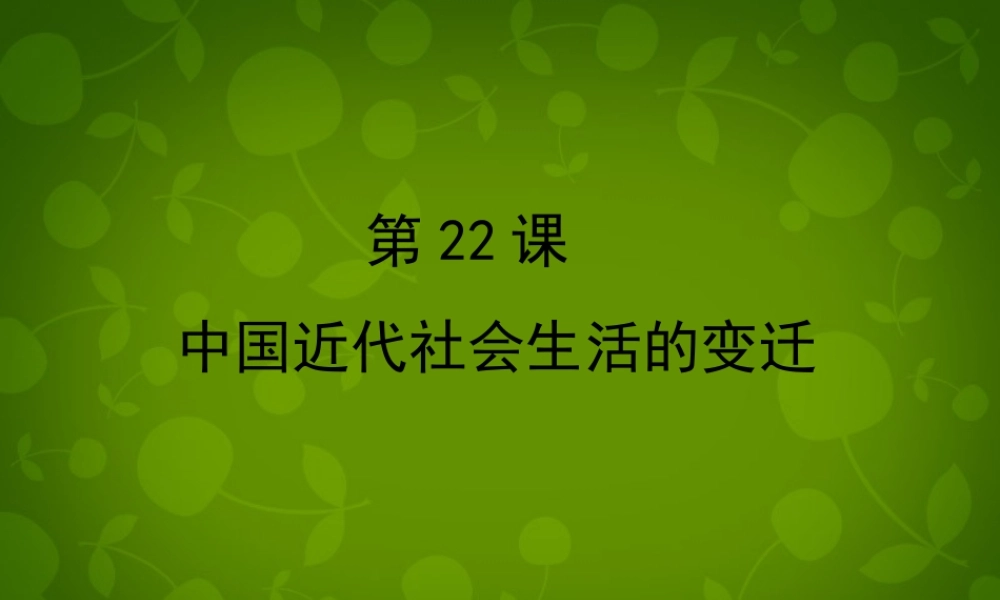 八年级历史上册 第22课 中国近代社会生活的变迁课件 岳麓版 课件