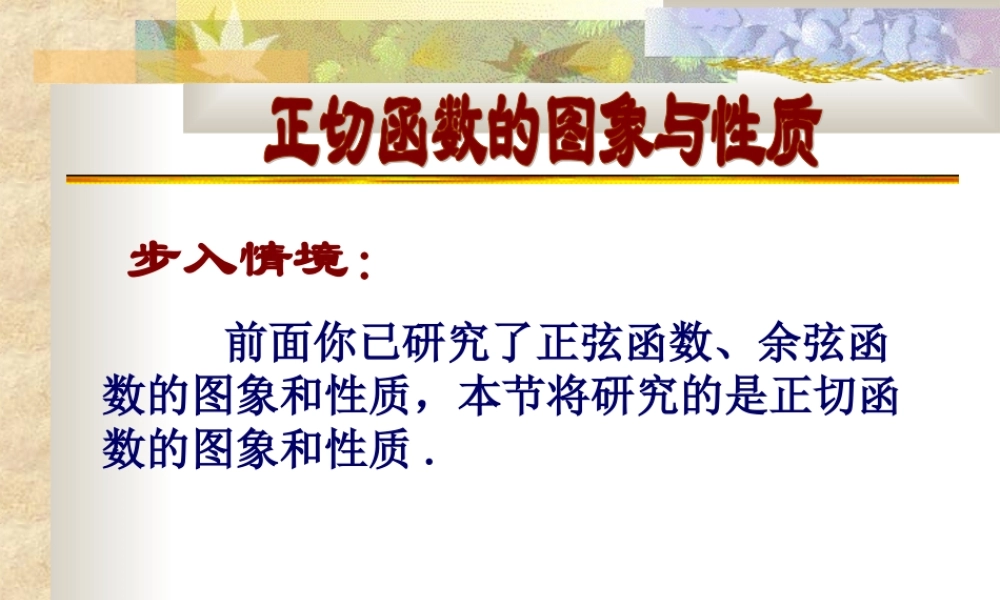人教版高一数学正切函数的图象与性质 课件