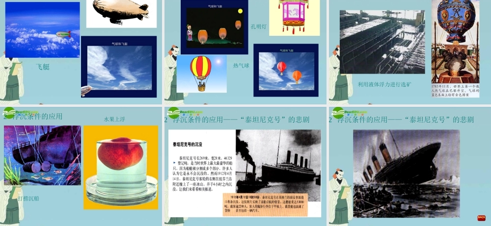 八年级科学上册 第四章第四节物体浮沉条件及其应用课件 华东师大版 课件