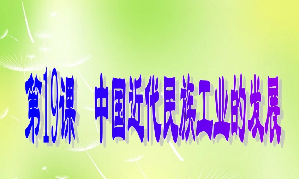 八年级历史上册 第19课 中国近代民族工业的发展课件 新人教版 课件
