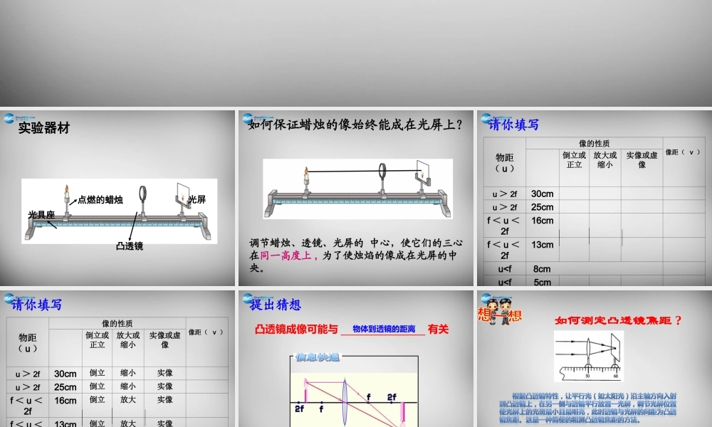 八年级物理上册 5.3 凸透镜成像规律课件 (新版)新人教版 课件