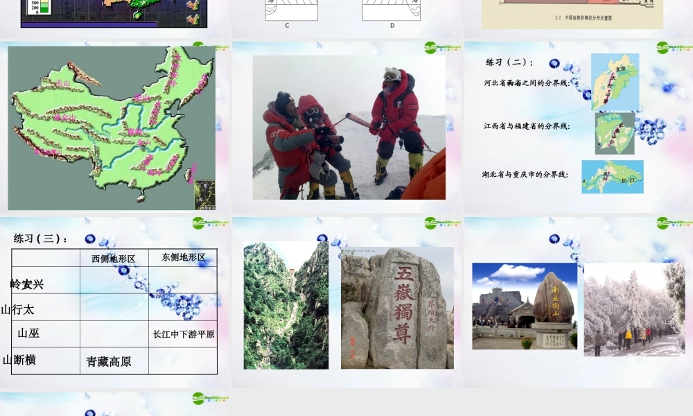 八年级地理上册 第一节中国的地形课件 湘教版 课件