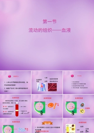 七年级生物下册 第四章 第1节(流动的组织—血液)课件 新人教版 课件